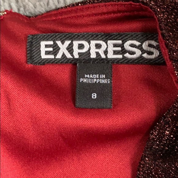 Express Burgundy Shimmery Cutout Dress - Picture 3 of 4
